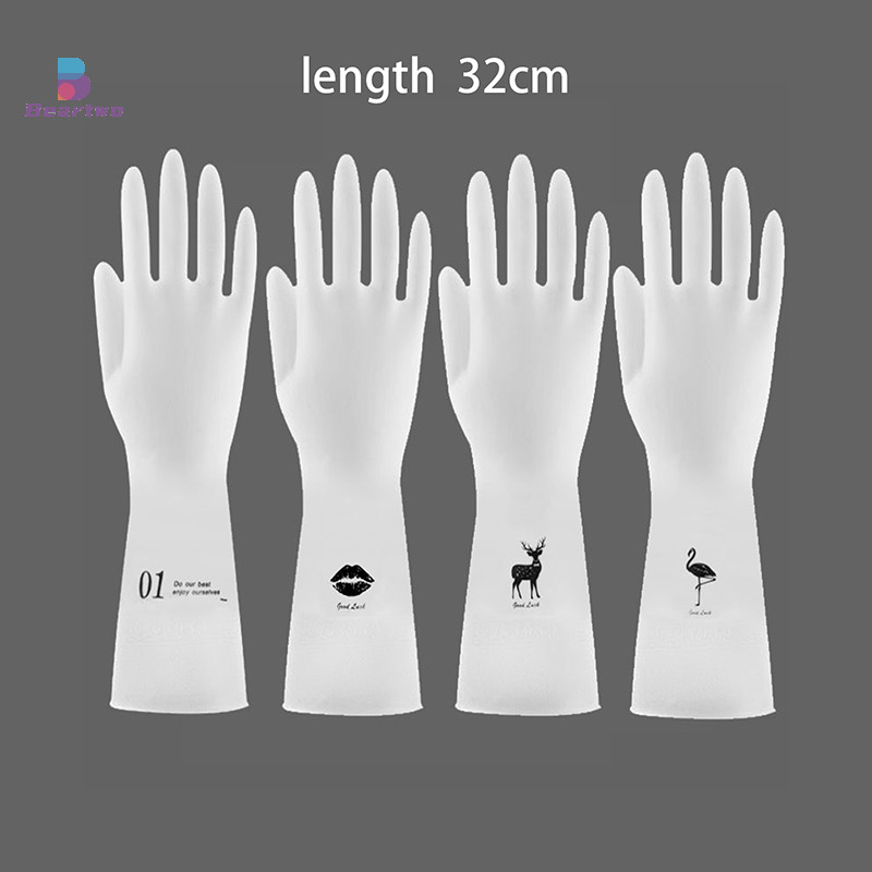 < Beartwo > 1 Đôi Găng Tay Làm Việc PVC Chống Thấm Nước Vệ Sinh Nhà Bếp Dụng Cụ Rửa Chén Dày Găng Tay Giặt Ấm Đẹp