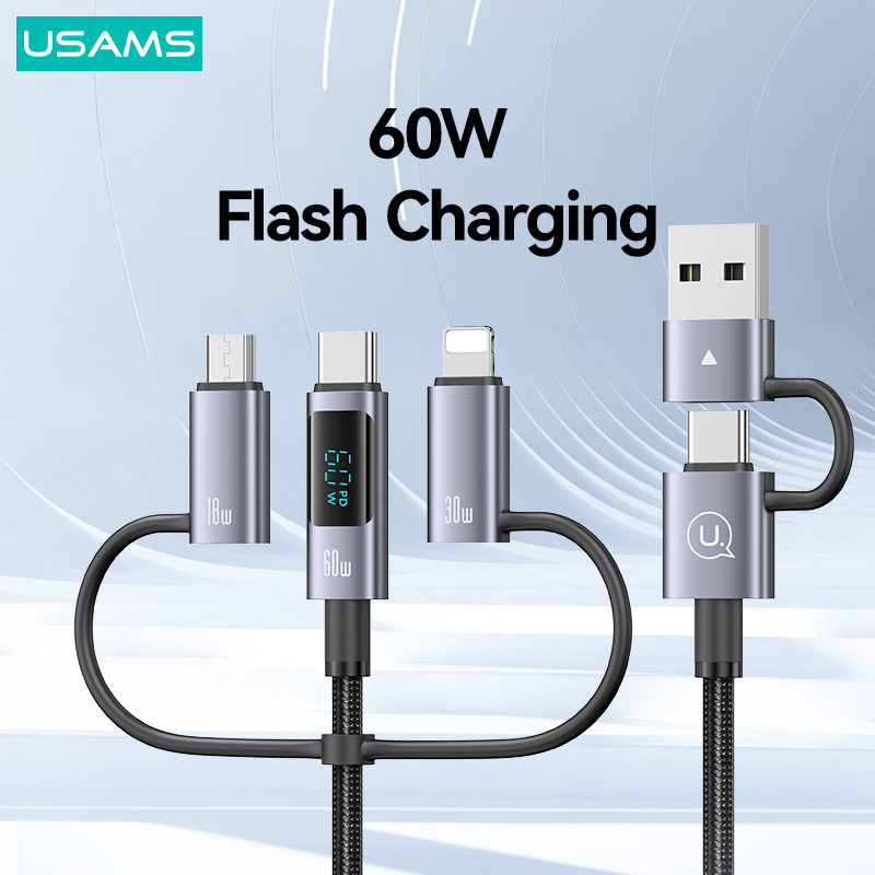Usams USB C sang USB Type C cho Samsung iP Xiaomi PD 60W Cáp cho máy tính xách tay MacBook iPad Pro Type-C sang Type-C Sạc nhanh – ảnh mô tả chi tiết 15