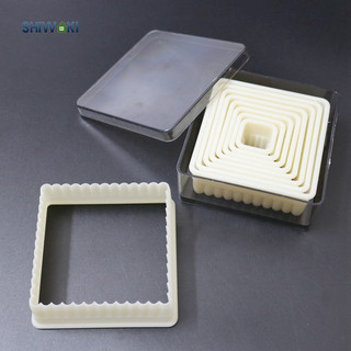 Bộ cắt bánh quy vuông Bộ cắt bánh quy Nylon Fondant có hộp đựng