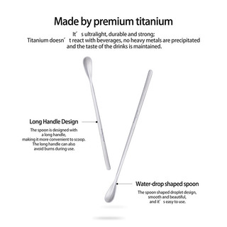 Boundless Voyage Thìa Cà Phê Titan Tay Cầm Dài Thìa Cho Cà Phê Latte, Espresso, Sôcôla Nóng, Đồ Uống Nóng, Món Tráng Miệng