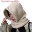 Mũ Balaclava CHEESELY, Mũ chống gió dệt kim bảo vệ tai, Mũ chui đầu sợi len uốn cong thông thường Thu đông