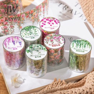 Jianwu 50mm * 200cm Leo Núi Dòng Vintage Cây Hoa Cảnh Quan Chất Liệu Cắt Băng PET Tạp Chí Sáng Tạo Văn Phòng Phẩm