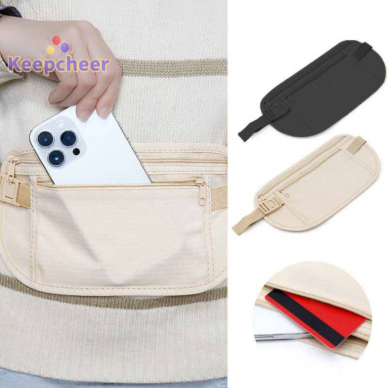 [Keepcheer] Túi đeo thắt lưng du lịch vô hình Túi đeo thắt lưng cho hộ chiếu Túi thắt lưng tiền Ví an ninh ẩn Quà tặng Túi du lịch Gói ngực Tiền [Mới]