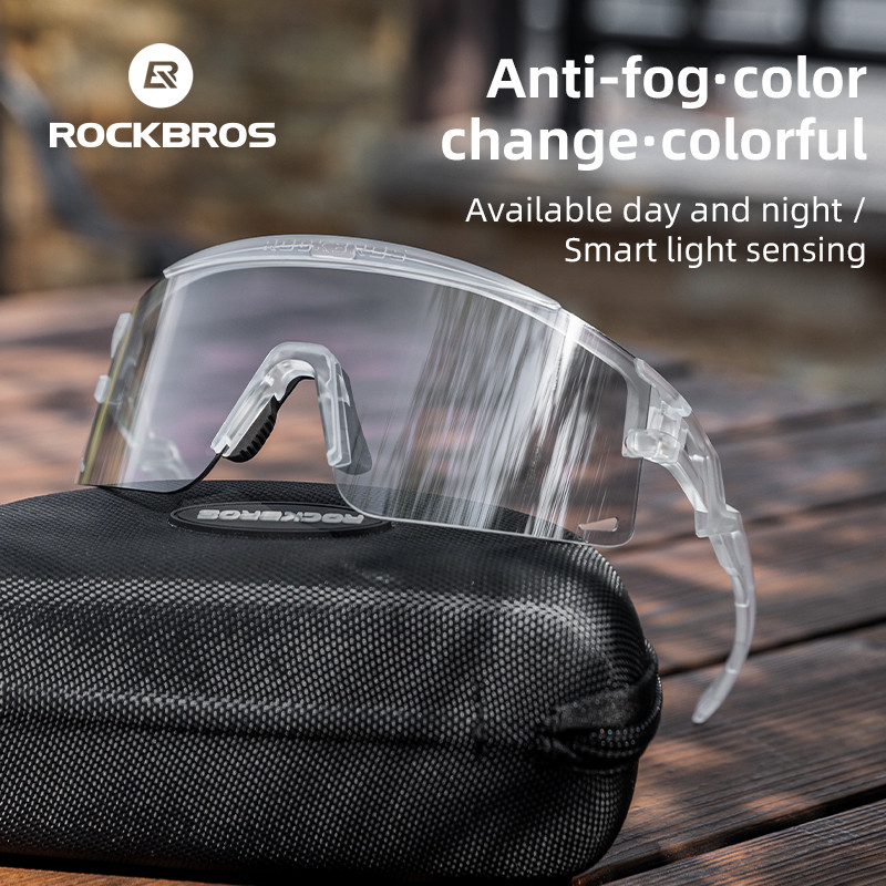 ROCKBROS Kính photochromic chống sương mù, nhẹ và thoải mái cho người dùng xe đạp unisex