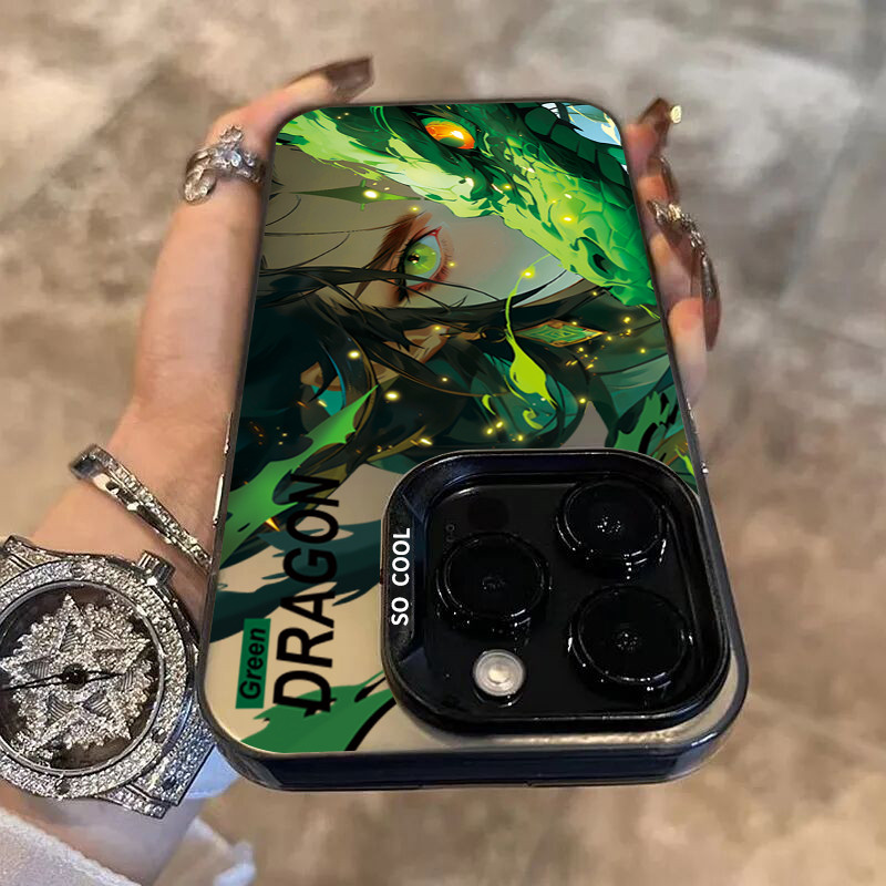 Dành Cho Samsung S23 S24 Ultra S23 FE S22 S21 Plus S20 S21 Note 20 Phim Hoạt Hình Siêu Mát Rồng Dễ Thương Mạ Sang Trọng Kim Loại Ống Kính Chống Sốc