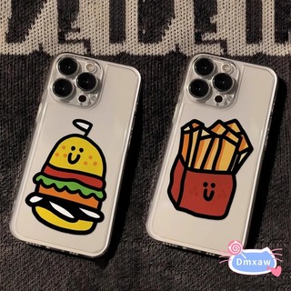 Ốp Điện Thoại Burger Fries Dễ Thương Cho Realme V30 V30T V25 V23 V23i V20 V13 V5 X7 Pro Max Ultra C1 Q5 Q3 Q2 Pro Q5i Q3i Q3S Q3T Narzo 30 5G Vỏ Mềm Hoạt Hình Chống Rơi