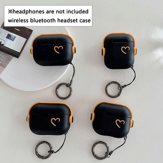 Vỏ Tai nghe không dây Cho Airpods 4 Gen 3 1 / 2nd Th Pro Pro2 Màu Cam Đơn Giản Tình Yêu Khóa Kinh Doanh Giá Đỡ
