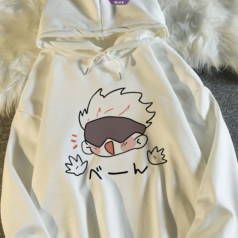 Jujutsu Kaisen Đồng thương hiệu Áo len có mũ trùm đầu mùa xuân thu Satoru Gojo Anime Phim hoạt hình Nhật Bản Áo khoác thứ cấp nam nữ [BL]