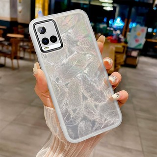 VIVO V20 V2024 V2025 V21E V2061 Y73 Được trang bị màng ống kính, miếng dán lông vũ đầy màu sắc, bột lấp lánh gradient, ốp điện thoại mềm trong suốt
