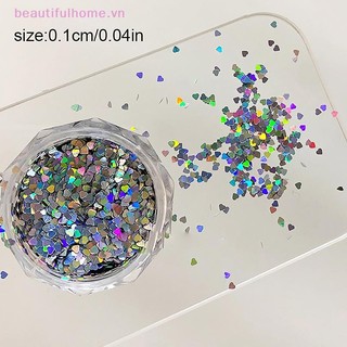 [Beautifulhome] 1mm Lấp Lánh Tình Yêu Móng Tay Lấp Lánh Trái Tim Lấp Lánh Trang Trí Móng Tay Salon Phụ Kiện Làm Móng Tay Dễ Thương DIY Nghệ Thuật Thiết Kế [Làm Đẹp]