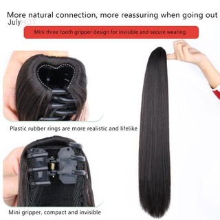 Julyhot 45 / 55 / 65 / cm Tổng Hợp Dài Tóc Giả Thẳng Vuốt Kẹp Sống Động Như Thật Đuôi Ngựa Cao Nối Tóc Chịu Nhiệt Đuôi Ngựa Tóc Mảnh Massivedeals