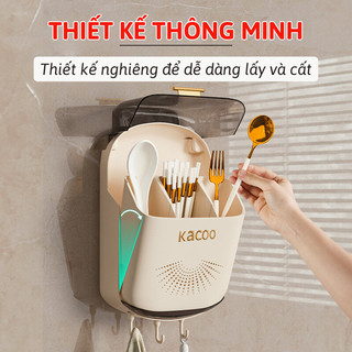 Hộp Đựng Đũa Muỗng Treo Tường Bằng Nhựa Myd.23, Nắp Đậy Chống Bụi Ngăn Côn Trùng, Bảo Quản An Toàn