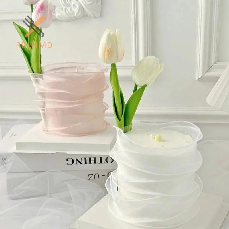 Rrlnmd > 10M Sợi Đuôi Cá Ruy Băng Cho DIY Nơ Tóc Trang Trí Bó Hoa Quà Tặng Chất Liệu Gói Sóng Lụa Ruy Băng Trang Trí MỚI