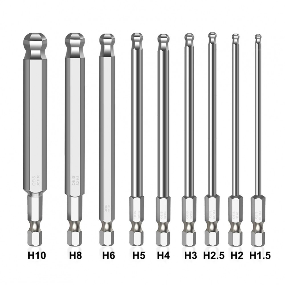 Bit tuốc nơ vít Trình điều khiển Bit Nam châm Thép hợp kim mét Độ chính xác cao 100mm