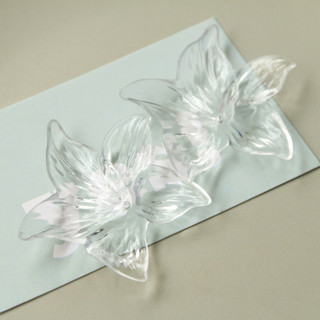 Phụ kiện acrylic DIY hoa kèn không đều, trong suốt, đục lỗ, cho bông tai, phụ kiện tóc, chất liệu ốp điện thoại bán buôn