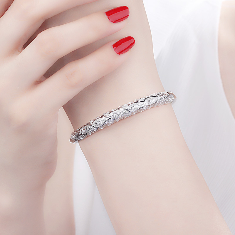 Vòng Tay Bạc 925 Cho Nữ Noble Phoenix Lắc Tay Trang Sức Có Thể Điều Chỉnh Tiệc Thời Trang