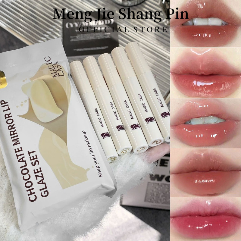 Magic CASA 5 Chiếc Gương Chocolate Lip Glaze Water Gloss Glass Lipstick ...