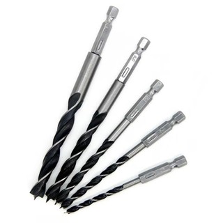 ZENITHCO bộ mũi khoan xoắn ốc 3 cánh 5 cái thép carbon cao 4/5/6/8/10mm ren 1/4" chất lượng cao