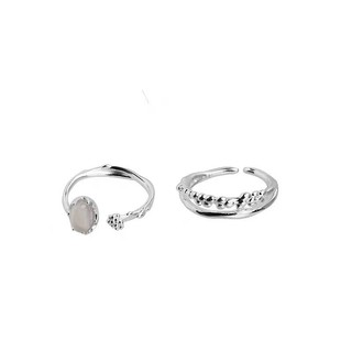 Nhẫn Moonstone dành cho nữ Nhẫn ngón trỏ mở có thể điều chỉnh sang trọng nhẹ nhàng
