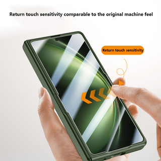 Skin Feel PU Leather Case cho Vivo X Fold5 Fold 5 5G Vỏ bảo vệ bản lề gấp từ tính có màng cường lực