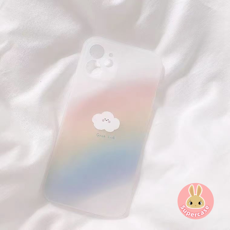 Ốp Điện Thoại Mờ Cầu Vồng Cho iPhone 16E 16 Pro Max 15 14 Plus 13 12 Mini 11 Pro Max XR XS Max X 8 7 6 6s Plus 5 5S SE3 SE2 SE1 Vỏ Bọc Tản Nhiệt Mềm Dễ Thương