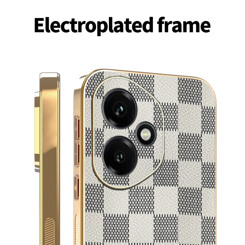 Ốp Lưng Cho Honor 400 Pro 400Lite Sang Trọng Kiểm Tra Hạt Mạ Điện TPU Edge Chống Rơi Vỏ Điện Thoại