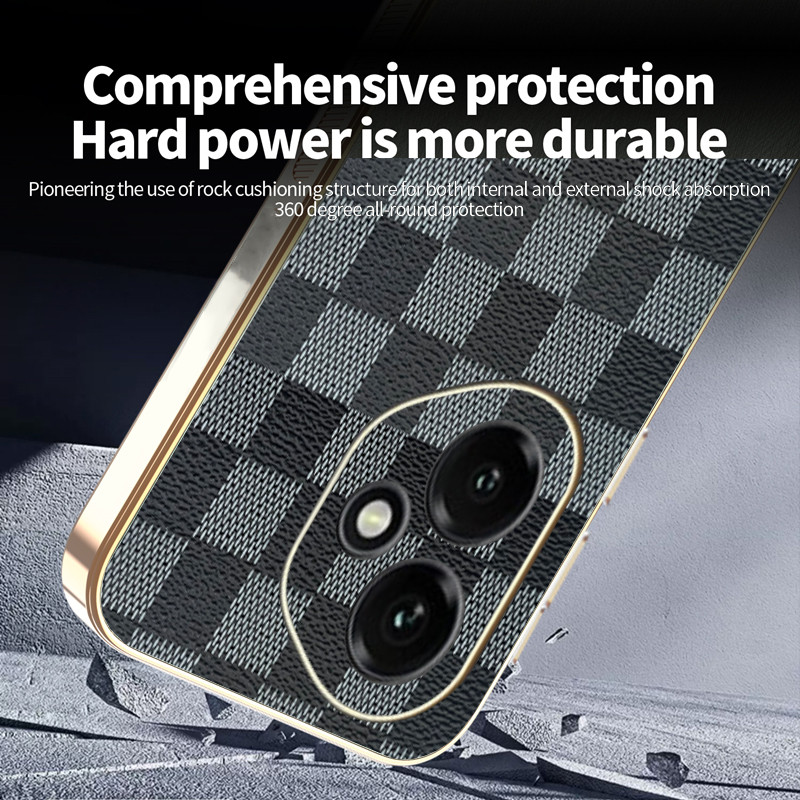 Ốp Lưng Cho Honor 400 Pro 400Lite Sang Trọng Kiểm Tra Hạt Mạ Điện TPU Edge Chống Rơi Vỏ Điện Thoại