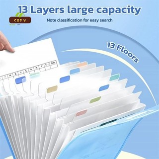 【Fast shipping】Bộ sắp xếp tài liệu 13 lớp - Túi lưu trữ tập tin di động có tay cầm cho giấy kiểm tra