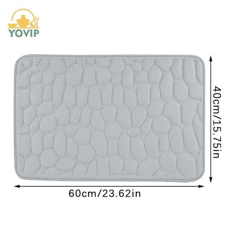 YOVIP Thảm cửa đá cuội dập nổi, chống trơn trượt, dùng cho phòng tắm VN
