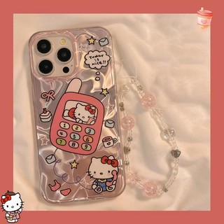 Phim Hoạt Hình Thời Trang Hello Kitty Nơ Dây Xích Dành Cho POCO X7 M7 F5 M5S M6 X5 X6 X3 Pro M4 M5 C75 4G 5G Cô Gái Trái Tim Tình Yêu Flash Vỏ Điện Thoại