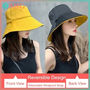 Mũ Chống Nắng Vành Rộng Cho Nữ, Phong Cách Xuân Hè, Có Thể Đảo Ngược