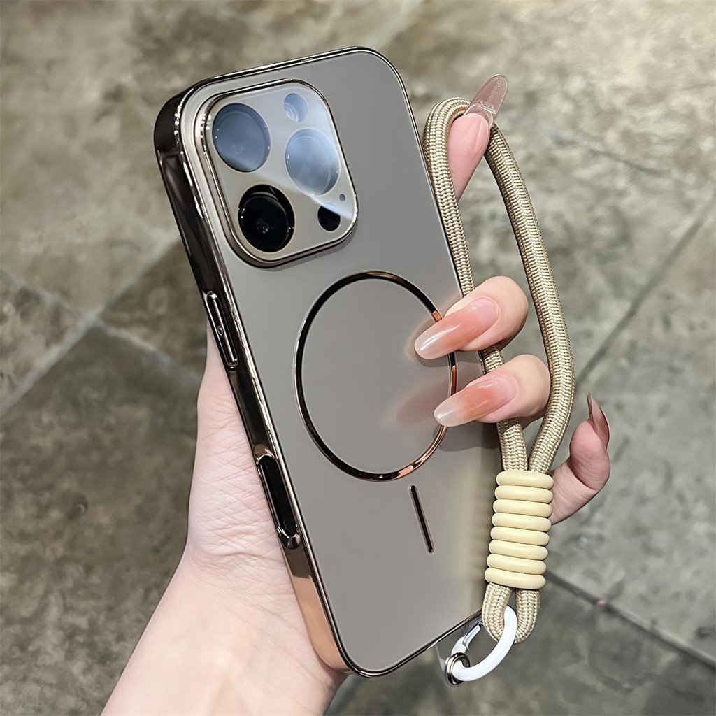 [Vỏ dây buộc] Vỏ kính từ tính AG nano Vỏ điện thoại iphone16 Pro Max 15 14 13 12 11casing cho vỏ iPhone Vỏ mềm silicon TPU chống sốc