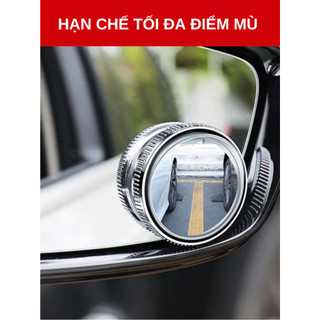 Bộ gương cầu lồi sử dụng ĐẾ HÚT gắn kính ô tô xoay 360 dộ xóa điểm mù không để lại vết keo khó tẩy