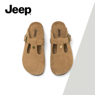 JEEP Nữ Xuân Hè Bán Chạy Nửa Trượt Birkenstock Giày Thoáng Khí Đóng Mũi Dép Văn Phòng Slip-On Đa Năng Giày Thường Ngày