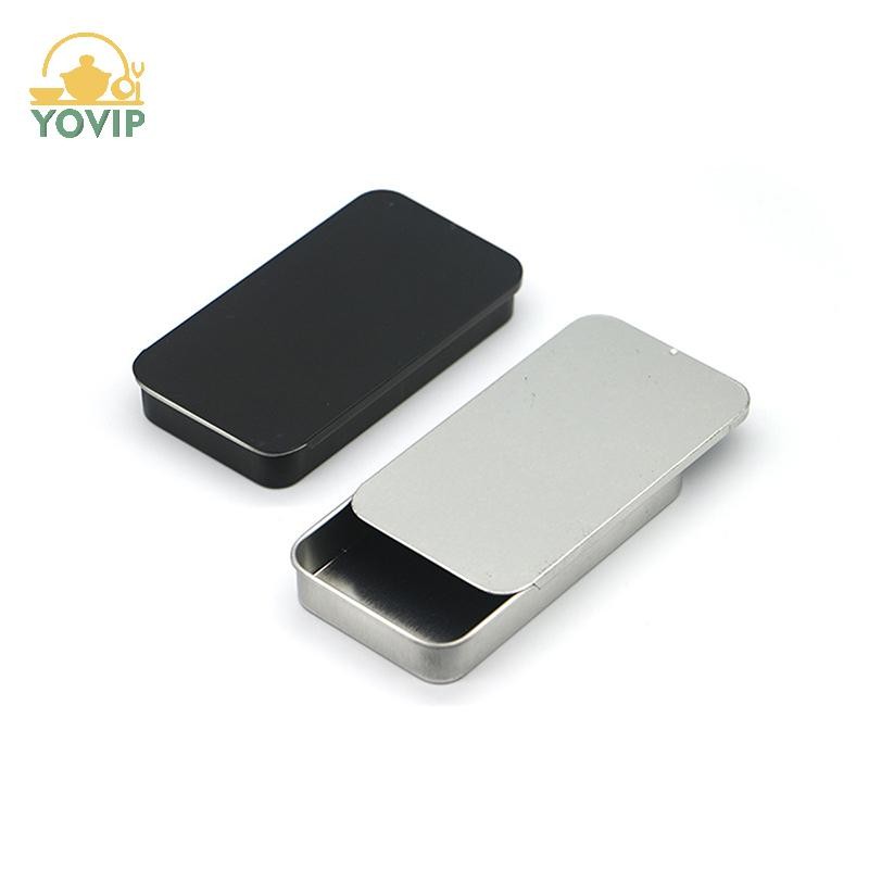 YOVIP Kim Loại Hình Chữ Nhật Rỗng Hộp Thiếc Thiếc Đẩy Kẹo Hộp Đựng Thuốc Hộp Bảo Quản VN