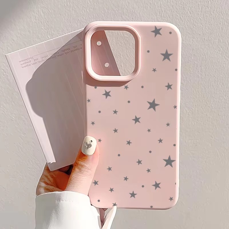 Ốp Điện Thoại Silicon Mềm Họa Tiết Ngôi Sao Đơn Giản Cho iPhone 16 15 14 Pro Max 13 12 11 Pro 15 16 Plus Vỏ Chống Sốc