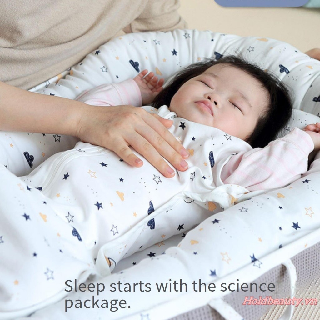Áo choàng sơ sinh dài tay in hình ngôi sao mặt trăng Túi ngủ cho bé Quần áo sơ sinh Chăn có thể đeo được