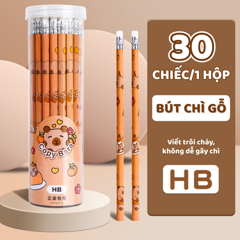 Bút Chì Gỗ 2B/HB Cho Bé - Set 30 Viết Chì Hình Hoạt Hình, Dụng Cụ Học Tập, Giúp Bé Tập Viết Hiệu Quả