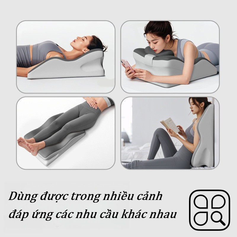 Gối Memory Foam đa năng, Ôm sát cổ, giảm đau vai gáy, chất liệu thoáng khí, Dễ Ngủ