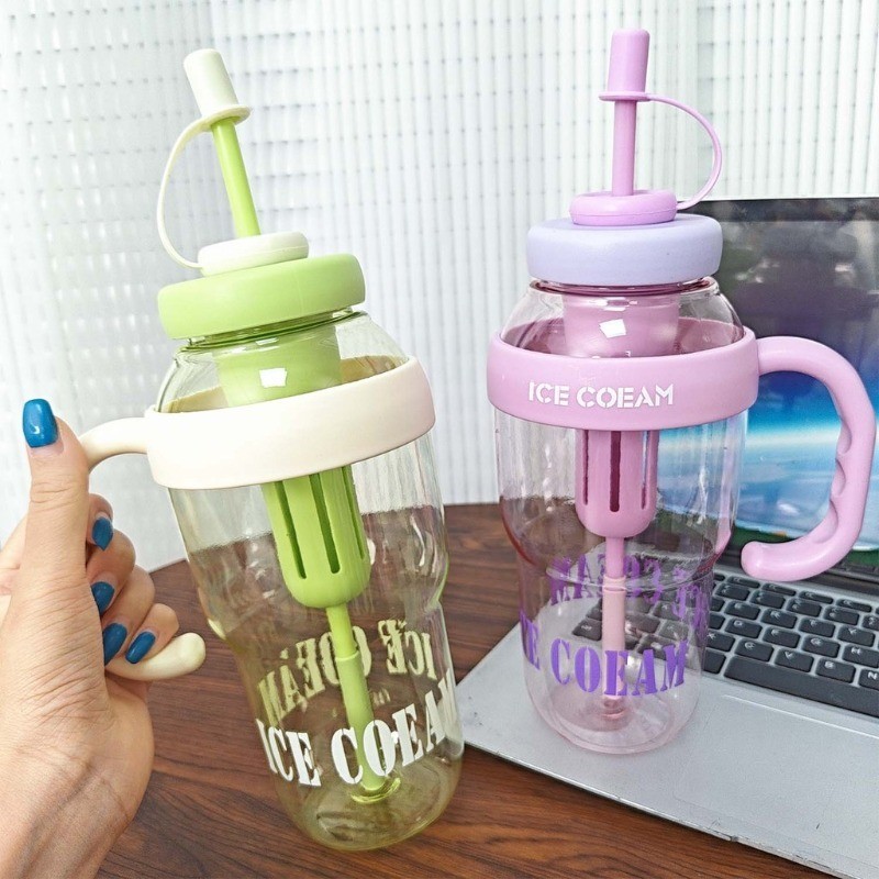 Bình uống nước dung tích cao 1300ML có ống hút - Cốc thiết kế lọc trà Làm việc hàng ngày Du lịch Sử dụng cốc