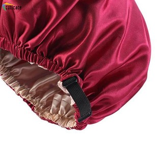 Phụ nữ - Satin mềm mại bonnet hai lớp có thể đảo ngược và điều chỉnh, phù hợp làm mũ ngủ cho cả người lớn và trẻ em