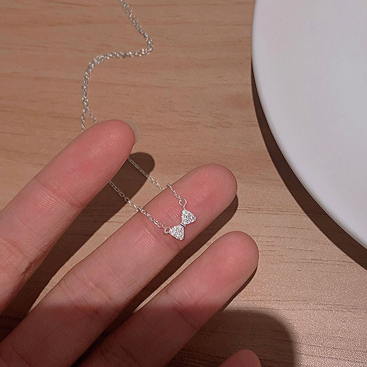 Vòng cổ nơ bạc S925 nữ đơn giản