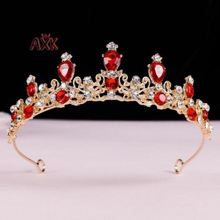 [AXK] Vương miện tiara pha lê nhiều màu sắc cho cô dâu, phù hợp tiệc cưới