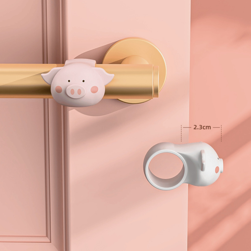Combo 10 Miếng Chặn Cửa Chống Va Đập Silicon Chống Tiếng Ồn Làm Hỏng Tường Đệm Chặn Cửa Tay Cầm Hình Lợn Dễ Thương