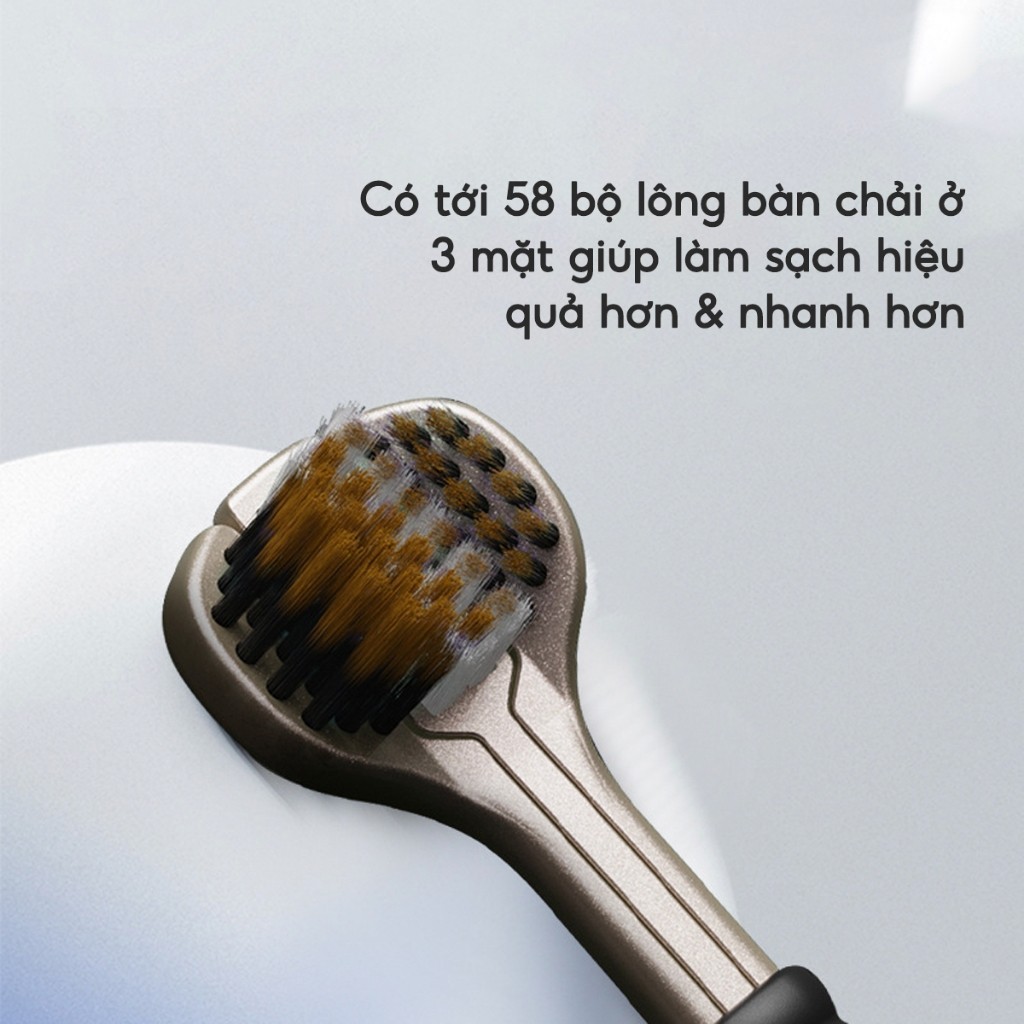 Hộp 4 Chiếc bàn chải đánh răng 3 Chiều Bàn chải chải êm ái Làm sạch sâu đánh sạch mảng bám
