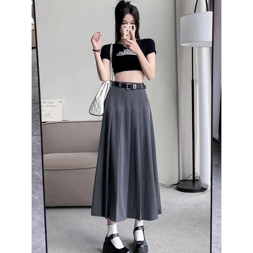 Chân váy dài xếp ly phong cách hàn quốc hot trend dáng dài ~90cm chất vải vitex cao cấp CV05B