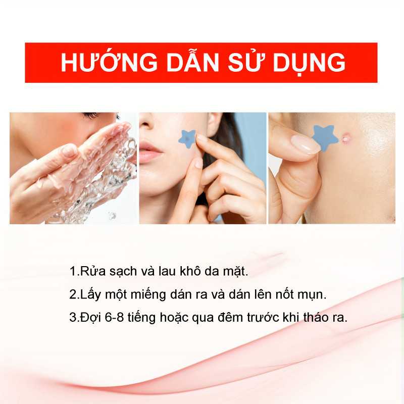 Miếng Dán Mụn, Tàng Hình Ban Ngày, Miếng Dán Mặt Điểm, Ngăn Viêm Giảm Sưng, Cho Da Nhạy Cảm
