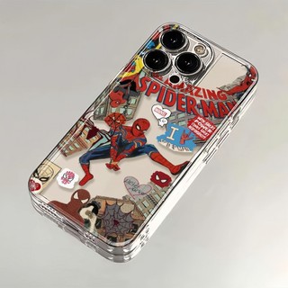 Ốp điện thoại Marvel Spider-Man cho iPhone 11, / 16 12 / 13 / 14 / 15pro Max, cá tính sáng tạo thú vị. Vỏ trong suốt, chống thấm nước, chống sốc, vỏ bảo vệ