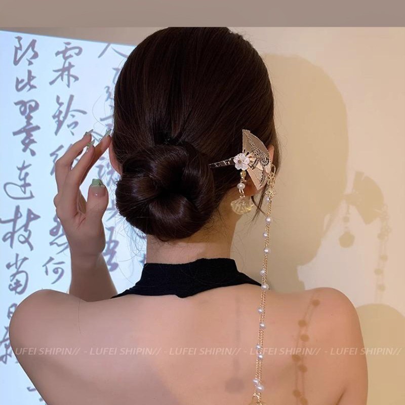 Mới Phong Cách Trung Quốc Cổ Kẹp Tóc Nữ Cao Cấp Cảm Giác Bước Lắc Tua Rua Kẹp Tóc Phụ Kiện Tóc