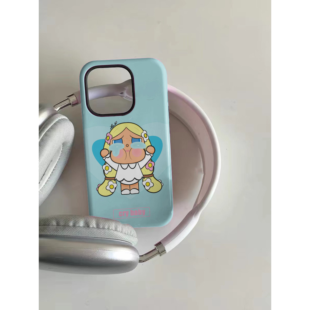 Pop Mart Crybaby Cô gái nhỏ dễ thương có tóc vàng Vỏ điện thoại cho iPhone15ProMax 14Pro 13 12 XSMAX 13mini 8PLUS 2 ❈ Vỏ tpu và pc bóng